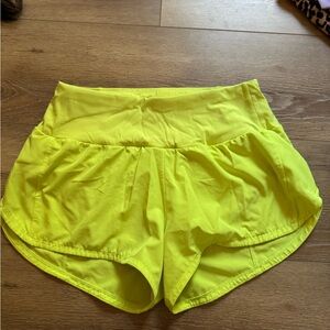 Bright Yellow Women's Athletic Shorts Size M